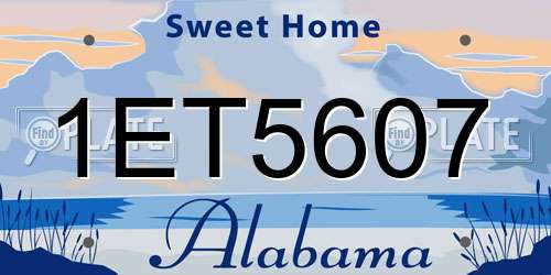 1ET5607 Alabama License Plate
