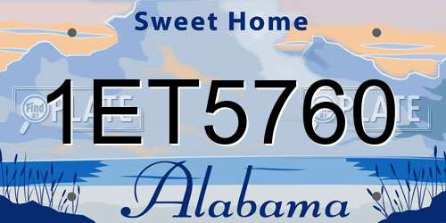 1ET5760 Alabama License Plate