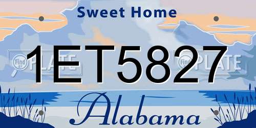 1ET5827 Alabama License Plate