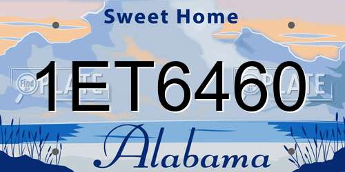 1ET6460 Alabama License Plate