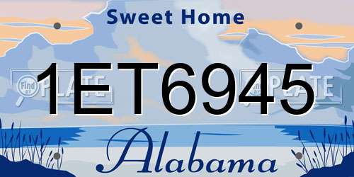 1ET6945 Alabama License Plate