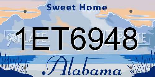 1ET6948 Alabama License Plate