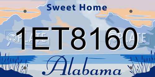 1ET8160 Alabama License Plate