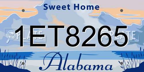1ET8265 Alabama License Plate