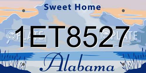 1ET8527 Alabama License Plate