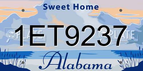 1ET9237 Alabama License Plate
