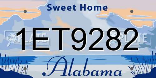 1ET9282 Alabama License Plate