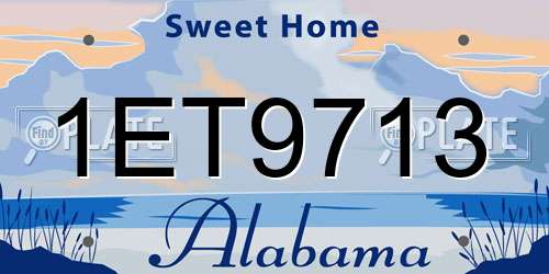 1ET9713 Alabama License Plate