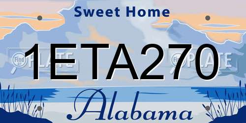 1ETA270 Alabama License Plate