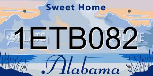 1ETB082 Alabama License Plate
