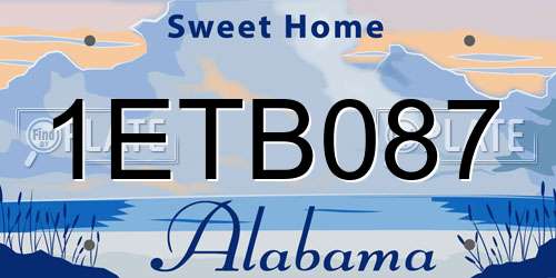 1ETB087 Alabama License Plate