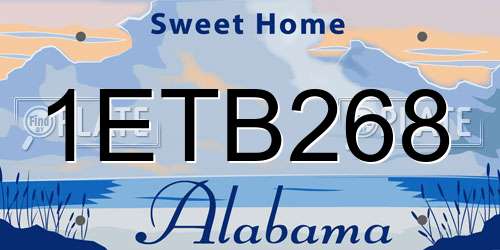 1ETB268 Alabama License Plate