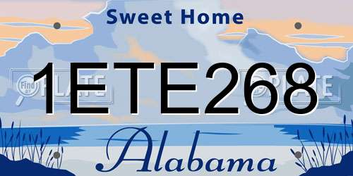 1ETE268 Alabama License Plate