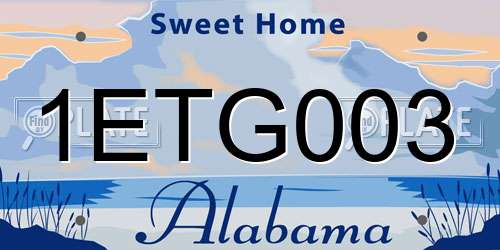 1ETG003 Alabama License Plate