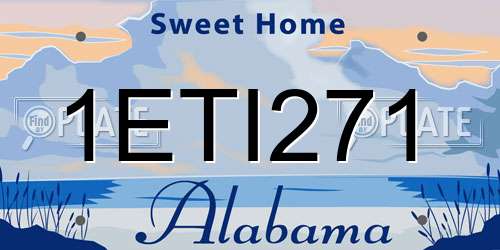 1ETI271 Alabama License Plate