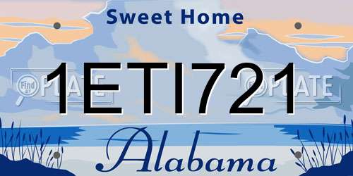 1ETI721 Alabama License Plate
