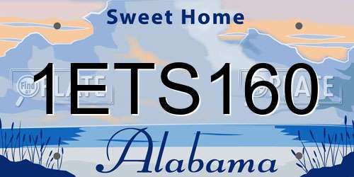 1ETS160 Alabama License Plate