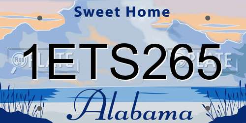 1ETS265 Alabama License Plate