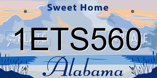 1ETS560 Alabama License Plate