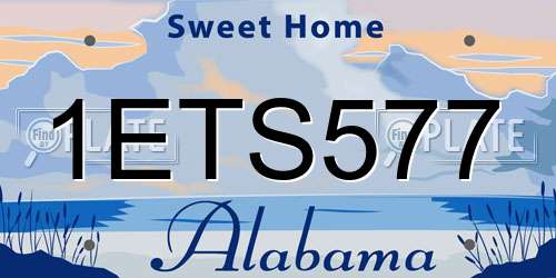 1ETS577 Alabama License Plate