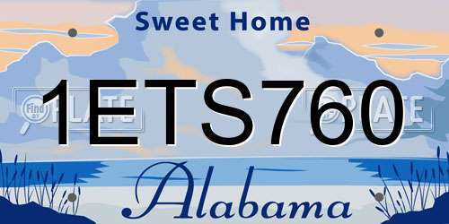 1ETS760 Alabama License Plate