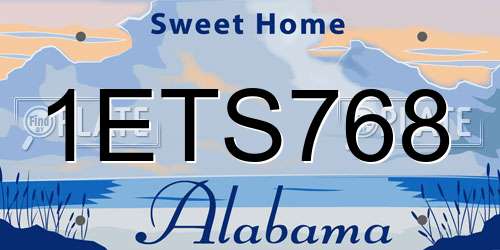 1ETS768 Alabama License Plate