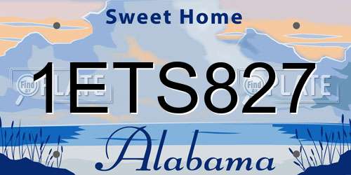 1ETS827 Alabama License Plate