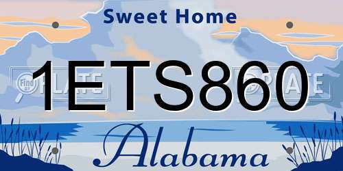 1ETS860 Alabama License Plate
