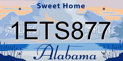 1ETS877 Alabama License Plate