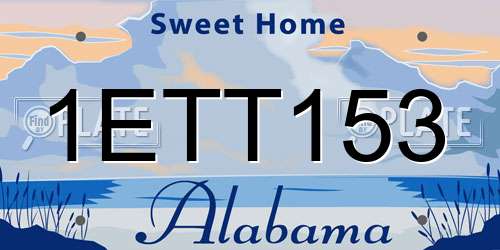 1ETT153 Alabama License Plate
