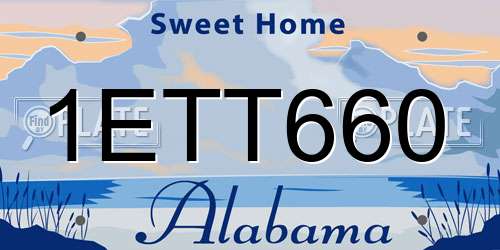 1ETT660 Alabama License Plate
