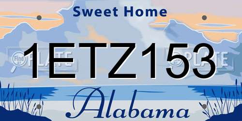 1ETZ153 Alabama License Plate