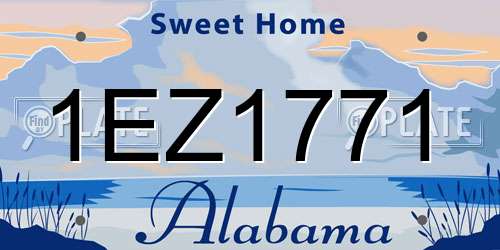 1EZ1771 Alabama License Plate