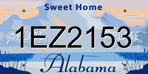 1EZ2153 Alabama License Plate