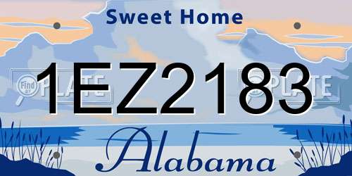 1EZ2183 Alabama License Plate