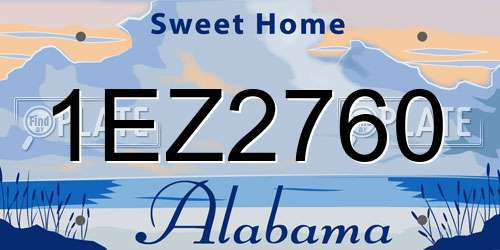 1EZ2760 Alabama License Plate