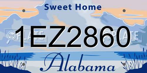 1EZ2860 Alabama License Plate
