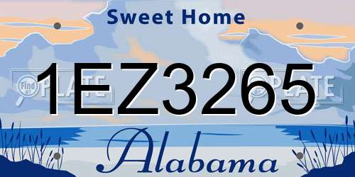 1EZ3265 Alabama License Plate