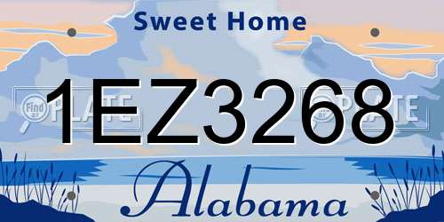 1EZ3268 Alabama License Plate