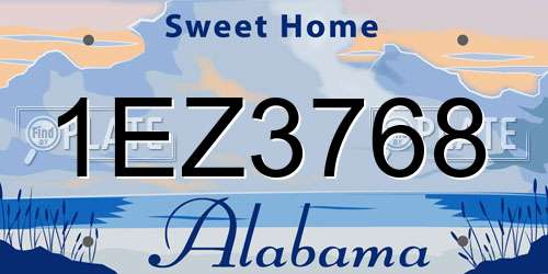 1EZ3768 Alabama License Plate