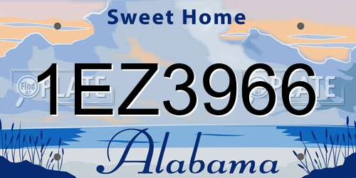 1EZ3966 Alabama License Plate