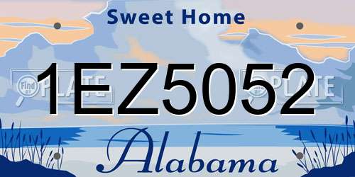 1EZ5052 Alabama License Plate
