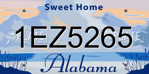 1EZ5265 Alabama License Plate