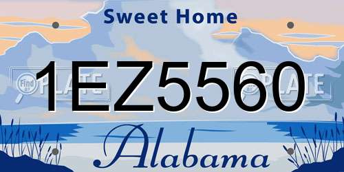 1EZ5560 Alabama License Plate