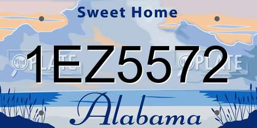 1EZ5572 Alabama License Plate