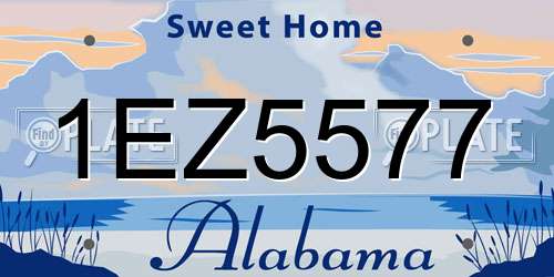 1EZ5577 Alabama License Plate