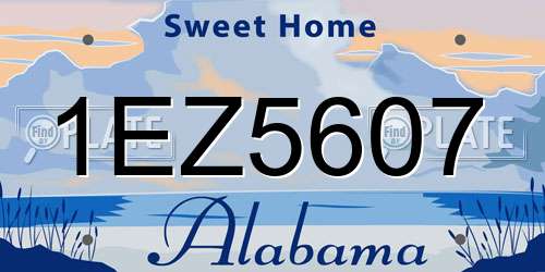 1EZ5607 Alabama License Plate