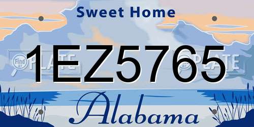 1EZ5765 Alabama License Plate