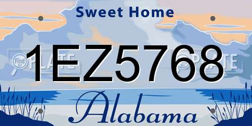 1EZ5768 Alabama License Plate