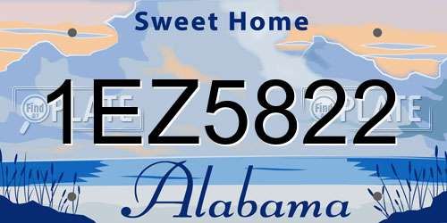 1EZ5822 Alabama License Plate